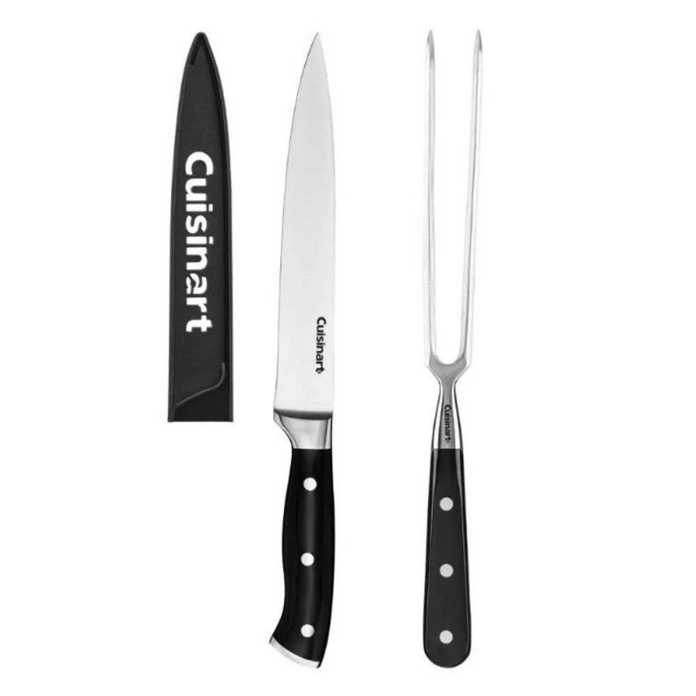 Cuisinart Forged Triple Rivet Carving Knife & Fork Set